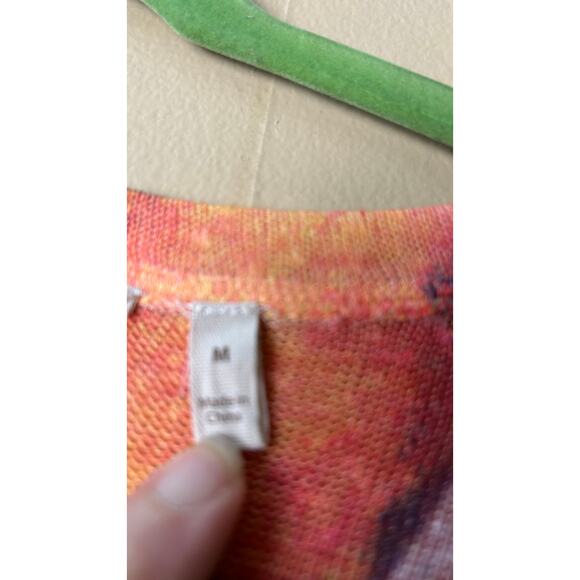 Soft Surroundings Multi Watercolor Pattern V Neck Top Size M - Picture 6 of 9